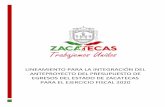Lineamiento para la Integración del AnteprOyecto del ...coepla.zacatecas.gob.mx/wp-content/uploads/2018/02/... · de relación estrecha entre la Coordinación Estatal de Planeación