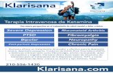 Klarisana - Spanish Informational e-book · ofrecer la terapia de infusión de ketamina en varias de sus clínicas en el área de San Francisco ... Gerson Barahona, estarán encantados