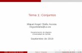 Tema 1: Conjuntos - Universidad de Sevilla...Tema 1: Conjuntos Miguel Angel Olalla Acosta miguelolalla@us.es Departamento de Algebra Universidad de Sevilla Septiembre de 2019 Olalla