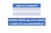 ¿Qué es la materia?colegiomontedeasis.cl/.../MATERIA-propiedades-especificas-y-generales.pdf · ¿Podrías definir que es la materia y cuales son sus características? ... una composición