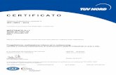 ISO 14001 2015 Ita - Westrafo · 2018-03-23 · ISO 14001 : 2015 In accordo con le procedure TÜV NORD CERT, si certifica che C E R T I F I C A T O N° di registrazione del certificato44