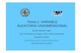 Tema 2: VARIABLE ALEATORIA UNIDIMENSIONAL · Tema 2: VARIABLE ALEATORIA UNIDIMENSIONAL Carlos Alberola López Lab. Procesado de Imagen, ETSI Telecomunicación Despacho 2D014 ... a