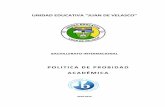 POLITICA DE PROBIDAD ACADÉMICAuejdv.com/images/POLITICAPROBABILIDADACADEMICA.pdf · La política de la Institución Educativa en materia de probidad académica involucra a todas
