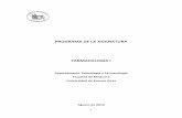 PROGRAMA DE LA ASIGNATURA FARMACOLOGÍA I de Farmacologia I.pdfINTERACCIONES FARMACOCINÉTICAS: que afectan la absorción, distribución y excreción de drogas. 3) FARMACODINAMIA I
