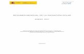 RESUMEN MENSUAL DE LA RADIACIÓN SOLARRESUMEN MENSUAL DE LA RADIACIÓN SOLAR ENERO 2017 ... ESTACION DEL CENTRO RADIOMÉTRICO NACIONAL (MADRID) ... En Madrid se alcanzaron un total