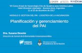 Planificación y gerenciamiento del PAI · 2018-01-03 · MODULO 5: GESTION DEL PAI - LOGISTICA DE LA VACUNACION. Planificación y gerenciamiento del PAI. Dra. Susana Devoto . Dirección