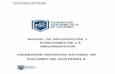 FEDERACIÓN DEPORTIVA NACIONAL DE CICLISMO …fedeciclismogua.org/wp-content/uploads/2018/01/Numeral-1...MANUAL DE ORGANIZACIÓN Y FUNCIONES Pág. 4 de 24 Fecha de Vigencia 01/08/2018