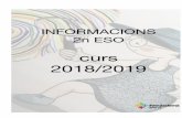 Informacions 2n d’ESO 2018-2019 - Escoles FEDAC...Informacions 2n d’ESO 2018-2019 Introducció Informacions generals Calendari Material escolar Organització 2n d’ESO Repartiment