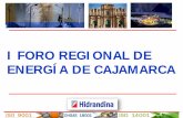 I FORO REGIONAL DE ENERGÍA DE CAJAMARCA · Sistema Eléctrico Cajamarca-Celendín -Namora-Porcón-Cajabamba-Huamachuco . Diagrama Unifilar Actual . CEMENTOS PACASMAYO 3/3/1.5 MVA