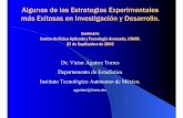 Algunas de las Estrategias Experimentales más Exitosas en …cursos.itam.mx/vaguirre/Presentaciones/2005 CFATA_Qro.pdf · Algunas de las Estrategias Experimentales más Exitosas