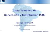 Ciclo Temático de Generación y Distribución 2009 · 2019-01-08 · Ciclo Temático de Generación y Distribución 2009 Rodrigo Naranjo M. Subgerente Comercialización Octubre de
