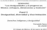 Panel 3 Desigualdad, diversidad y discriminación · de señas mexicana; a su vez, tal uso de las lenguas nacionales debe hacerse con carácter obligatorio, incondicional, cotidiano,