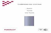 CAMPANA DE COCINAllanosacero.com.ar/Manuales/Qubix-Tonda 6.pdf · 2018-03-02 · Instalación de la Campana Paso 2: Fijar la estructura inferior a la estructura superior mediante
