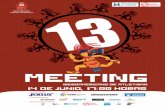 XIII Meeting Iberoamericano de Atletismo Huelva/ESP, 14 Junio … · Viento: -0.4 m/s Pto. Dor. Nombre Cod. País Fecha Nac. Calle Tiempo Reacción Result. 1 95 GARCIA Carlos Luis