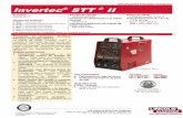 SOLDADORAS PROCESO AVANZADO Invertec STT II · 2015-04-30 · [ 2 ] | Invertec ® STT ® II DESEMPEÑO STT ® (Surface Tension Transfer ®) es un proceso de corto circuito controlado