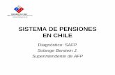 SISTEMA DE PENSIONES EN CHILE · 2016-03-29 · SISTEMA DE PENSIONES EN CHILE Diagnóstico: SAFP Solange Berstein J. Superintendente de AFP MINISTERIO DEL TRABAJO Y PREVISIÓN SOCIAL