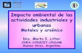 Impacto ambiental de las actividades industriales y urbanas · Impacto ambiental de las actividades industriales y urbanas Metales y arsénico ... •Endurecimiento de acero •Manufactura