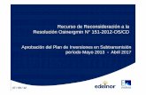 Recurso de Reconsideración a la Resolución …...Recurso de Reconsideración a la Resolución Osinergmin N 151-2012-OS/CD Aprobación del Plan de Inversiones en Subtransmisión período