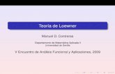 Teoría de Loewner - Universitat de ValènciaV Encuentro de Analisis Funcional y Aplicaciones, 2009´ Introduccion´ Familias de Evolucion´ Funciones de HerglotzCadenas de LoewnerPunto