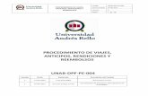 PROCEDIMIENTO DE VIAJES, ANTICIPOS, …investigacion.unab.cl/wp-content/uploads/2017/05/UNAB...PROCEDIMIENTO DE VIAJES, ANTICIPOS, RENDICIONES Y REEMBOLSOS Código UNAB-DPF-PE-004