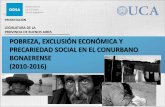 LEGISLATURA DE LA PROVINCIA DE BUENOS AIRES POBREZA ... · pobreza, exclusiÓn econÓmica y precariedad social en el conurbano bonaerense (2010-2016) presentaciÓn legislatura de