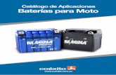 Catálogo de Aplicaciones Baterías para Moto...Baterías para Moto DIMENSIONES Y CARACTERÍSTICAS POLARIDAD MF-YB5LB CAPACIDAD (Ah) CCA LARGO ANCHO ALTO5 55 120 mm 60 mm VOLTS (V)12