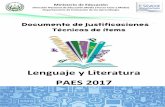 Lenguaje y Literatura PAES 2017 - mined.gob.sv LL 2017.pdf · Lenguaje y Literatura . PAES 2017. Documento de Justificaciones Técnicas – PAES 2017. 2 . Presentación . La evaluación