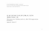 LICENCIATURA EN MUSICAmusica.univalle.edu.co/images/Documentos/PEP LICENCIATURA... · 2018-10-26 · El Programa Académico de Licenciatura en Música, en concordancia con la política