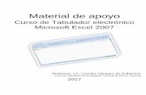 Curso de Tabulador electrónico Microsoft Excel 2007...Celda Activa y Rango. 5 Práctica #1. Modificar ancho de la columna. 6 Práctica #2. Modificar alto de las filas. 6 1.2.4. Botones