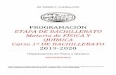 2019 -2020 Curso 1º DE BACHILLERATO QUÍMICA Materia de ...iesramiroii.centros.educa.jcyl.es/sitio/upload/FYQ_1_BACHILLERATO.pdf · 2 PROGRAMACIÓN PARA LA MATERIA DE FÍSICA Y QUÍMICA