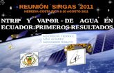 NTRIP Y VAPOR DE AGUA EN ECUADOR:PRIMEROS RESULTADOS · Gráfico de diferencia de coordenadas en metros en el punto San Ignacio de la Red GPS del Ecuador de 1er Orden Sobre cada mojón
