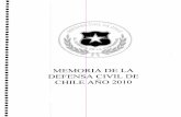 MEMORIA DE LA DEFENSA CIVIL DE CHILE AÑO 2010...personal dotación de contrata y honorarios, transferencias, registro de la Ley 19.862, marco normativo, actos, resoluciones, ampliándose