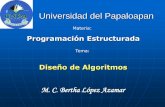 Diseño de Algoritmosblopez/ProgramacionEstru... · Diseño de Algoritmos . Elementos básicos de programación M. C. Bertha López Azamar Programación Estructurada Objetivos: ...