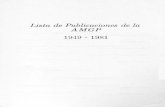 Lista de Publicaciones de la AMGP · "Lista de socios fundadores", "índice del Volumen I". VOLUMEN II (1950) ENERO. No. 1. ... Alonso de Alba. "Geología del Subsuelo de Tres Pozos