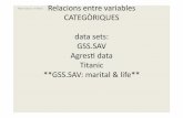 Albert Satorra ECP2010 CATEGÒRIQUES data sets: GSS.SAV …satorra/dades/Classe3_ECP2010.pdf · 2010-01-28 · Albert Satorra ECP2010 SEX & Marital Status & DEGREE > taula =ftable(SEX12,MARITALF12,