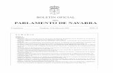 DEL PARLAMENTO DE NAVARRA · 2020-02-12 · En cumplimiento de lo establecido en el artícu - lo 114.1 del Reglamento de la Cámara, se ordena la publicación en el Boletín Oficial