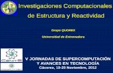 Investigaciones Computacionales de Estructura y Reactividad...Relación entre la reactividad experimental y teórica J. Org. Chem. 2012, 77, 2463-2473 Cálculos en LUSITANIA transformación