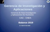 Gerencia de Investigación y Aplicaciones...Gerencia de Área Investigación y Aplicaciones No Nucleares CAC - CNEA Balance 2019 Dr. Martín Alurralde NDAR RECURSOS HUMANOS NDAR NDAR