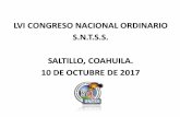 LVI CONGRESO NACIONAL ORDINARIO S.N.T.S.S. SALTILLO, COAHUILA. 10 DE OCTUBRE DE … · 2017-10-10 · acorde a catalogo de colores y unidades implementadas en el paÍs….. lvi congreso