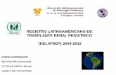REGISTRO LATINOAMERICANO DE TRASPLANTE RENAL … · 2014-09-21 · •Latinomérica ha desarrollado un Registro de Trasplante renal pediátrico desde 2004. • 45 Centros de 15 países