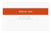 GUIs en Java - UPM · Sólo necesitan la máquina virtual de Java (JVM) ! Almacenadas en el disco duro del usuario ! Se ejecutan con: java ClaseMain ! Interfaz formada por una o varias