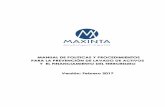 MANUAL DE POLITICAS Y PROCEDIMIENTOS PARA LA … · 2017-08-25 · Manual de Políticas y Procedimientos para la Prevención de Lavado de Activos y el Financiamiento del Terrorismo