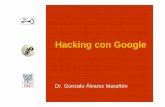 Hacking con Google - Imaginar · 2008-03-06 · Aplicaciones de la criptografía Dr. Gonzalo Álvarez Marañón (CSIC)-2-Presentación Introducción El ABC de Google Técnicas básicas