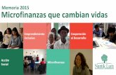 Memoria 2015 Microfinanzas que cambian vidasMicrofinanzas que cambian vidas PEM - Plataforma de Emprendimiento y Microfinanzas 58.100 visitas a la página 80 entidades adheridas En