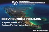 XXXV REUNIÓN PLENARIA · XXXV REUNIÓN PLENARIA 5, 6 y 7 de Julio de 2017 San Juan, Provincia de San Juan FORO PERMANENTE DE DIRECCIONES DE PRESUPUESTO Y FINANZAS DE LA REPÚBLICA