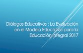 Diálogos Educativos : La Evaluación en el Modelo Educativo ...cespd.edomex.gob.mx/sites/cespd.edomex.gob.mx/... · evidencias Predomina la ... Situar el nivel del logro educativo