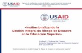 «Institucionalizando la Gestión Integral de Riesgo de ... · 1984 Proyecto de Partners of The Americas en escuelas 1996 Primera carta de entedimiento entre la UNMSM y USAID/OFDA