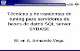 Técnicas y herramientas de tuning para servidores de ... · SYBASE M. en A. Armando Vega. Objetivo Dar a conocer algunas herramientas y técnicas que permitan maximizar el desempeño