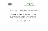 I.E.S. Galileo Galilei PROGRAMACIÓNiesgalileocordoba.es/wp-content/uploads/2015/11/2... · los demás factores de la situación comunicativa. 1.2.Sintetizar el contenido de textos