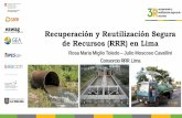 Recuperación y Reutilización Segura de Recursos (RRR) en Lima · línea de conducción instalada hasta la PTAR (distribución). oProhibida la descarga de lodos y residuos solidos